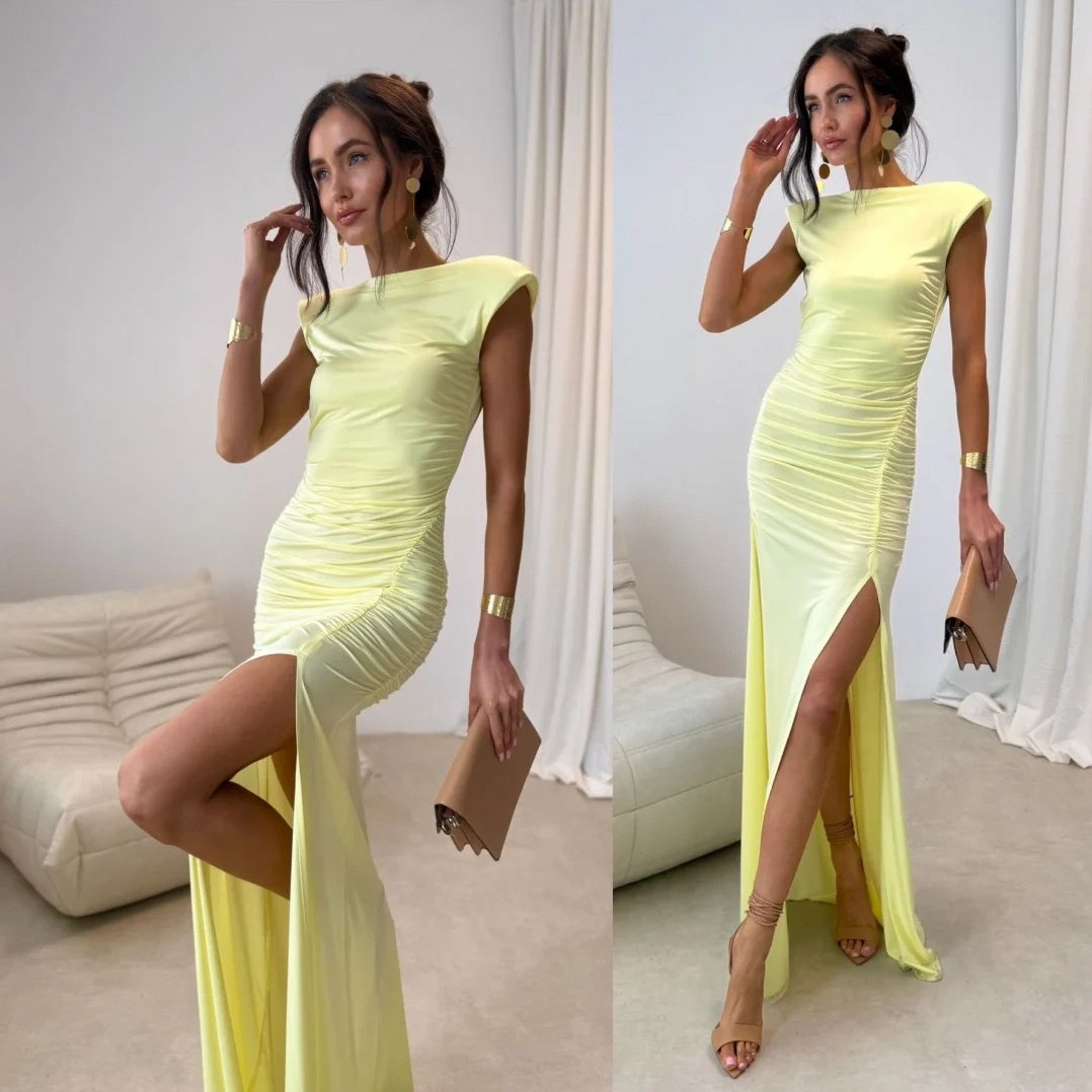 Aurelia - sukienka maxi w kolorze żółtym